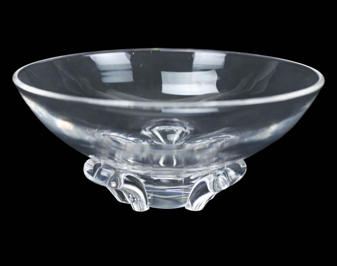 Steuben Crystal 3 Footed Bowl, Signed (1 of 8)