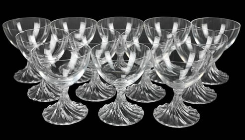 12 Lalique France Crystal Rambouillet Wine Glasses