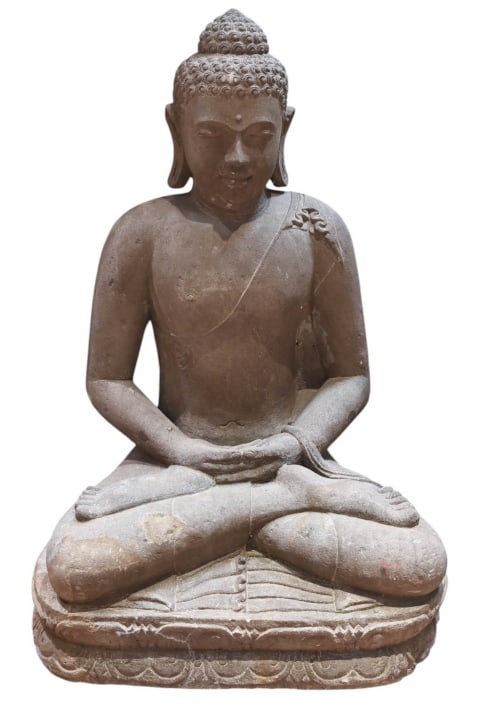 Seated Buddha Stone Statue (1 of 8)