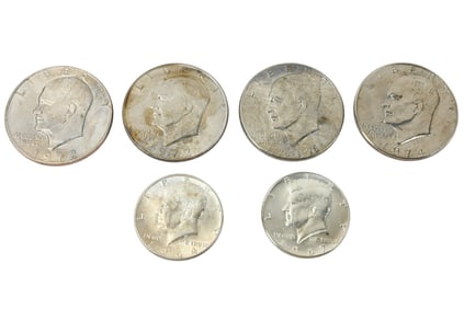 D. Eisenhower Dollar and Kennedy Half Dollar Coins