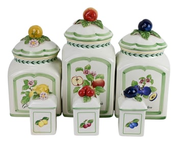 6 Villeroy & Boch Country Garden Canisters