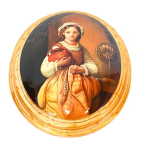 Italian Hand Painted Portrait of Water Maiden
