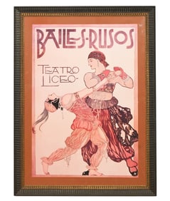 Bailes-Rusos Teatro Liceo Art Poster Framed