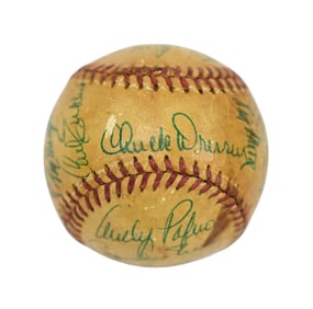 Vintage 1950s Spalding Baseball w 24 Autographs