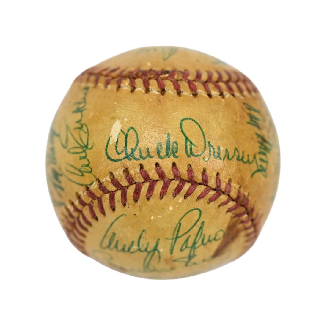 Vintage 1950s Spalding Baseball w 24 Autographs