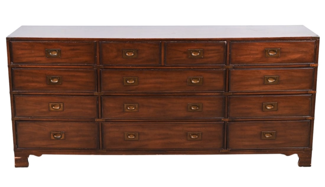 Heritage Furniture Campaign Style Dresser: Heritage Furniture Kingsbridge Campaign Style Dresser.Measures 34 inches x 76 inches x 18 inches.