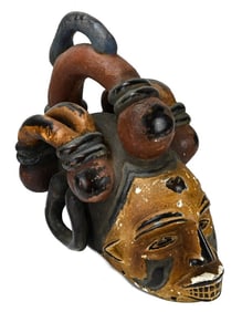 Vintage African Carved 21 Inch Helmut Mask