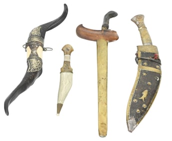 4 Indo Persian Hand Made Knives & Sheaths