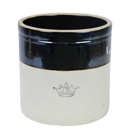 Antique Salt Pottery #3 Crown Crock