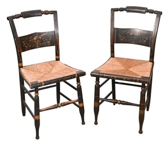 7 20th Century Hitchcock Stenciled Side Chairs