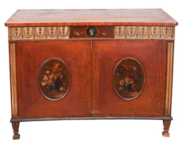 Antique English Neoclassical Painted Cabinet