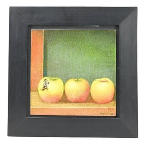 Bill Creevy Signed Oil Painting Apples Still Life