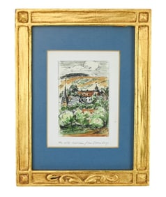 Watercolor Painting of Old Chateau