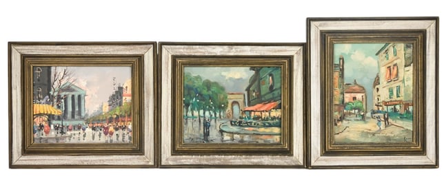 Mid Century Painting of European Scene