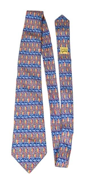 Hermes France Men's Silk Tie Tropical Pattern: Hermes France Men's Silk Tie Tropical Pattern. Tie measures 56 inches x 3.5 inches.