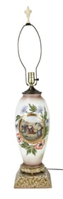 Antique Bristol Glass Vase Converted to Lamp