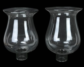 Pair Mexican Glass Oversized Hurricanes