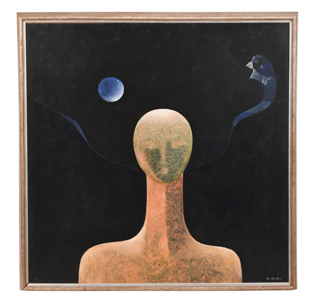 Philippe Dodard  Acrylic Painting on Board 1981
