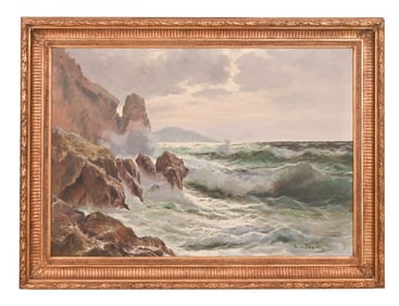 Guido Odierna Signed Oil Painting of Ocean Scape