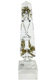 Antique Cut Crystal Prism Hand Painted Memorial