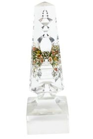 Antique Cut Crystal Prism Hand Painted Memorial