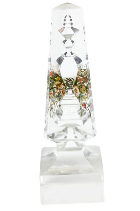 Antique Cut Crystal Prism Hand Painted Memorial (1 of 10)