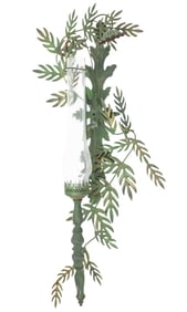 Antique Victorian Tole & Iron Fern Candle Sconce