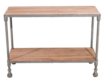 Dutch Industrial Reclaimed Wood Console Table
