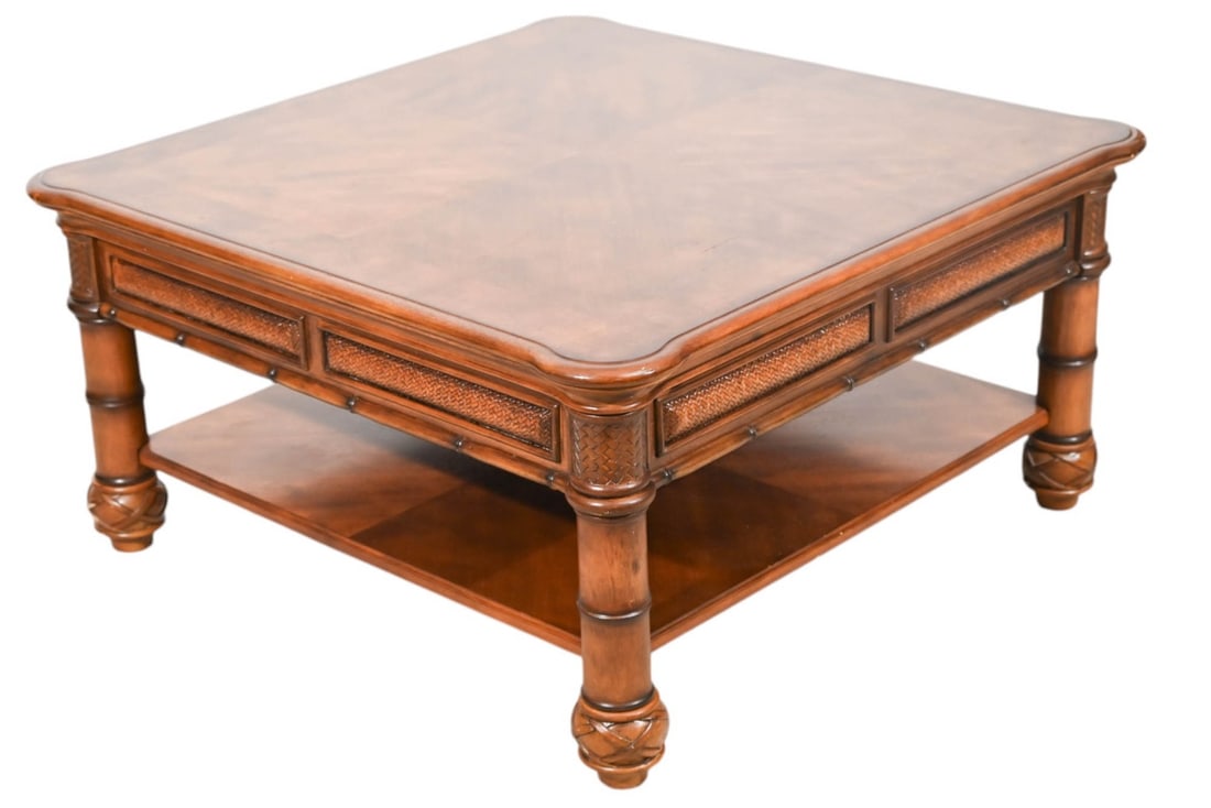 Havertys Faux Bamboo and Rattan Coffee Table (1 of 13)