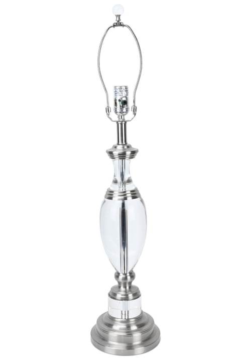 Contemporary Crystal & Brushed Nickel Table Lamp (1 of 9)