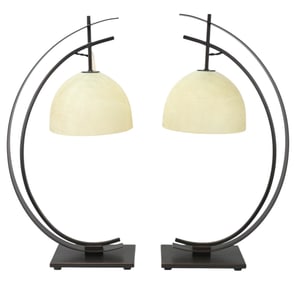 2 Pacific Coast Lighting Modern Bronze Tone Lamps