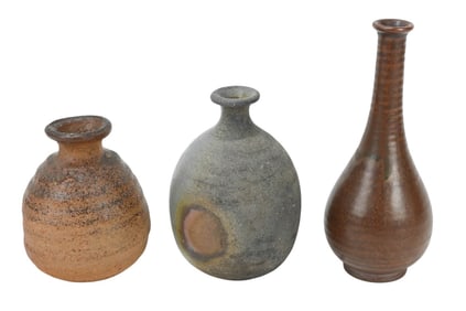 Collection of Raku Ceramic Pottery Vases