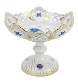 Antique Meisson Porcelain Stemmed Compote Dragon