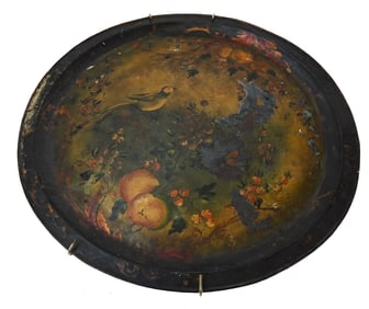 Antique Hand Painted Tole Table Top Tray