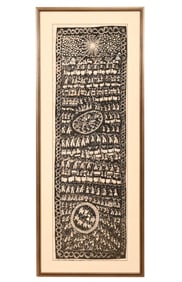 Felix Venancio Signed Mexican Bark Art Painting