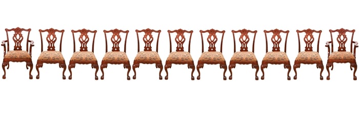 11 Henredon Chippendale Carved Upholstered Chairs