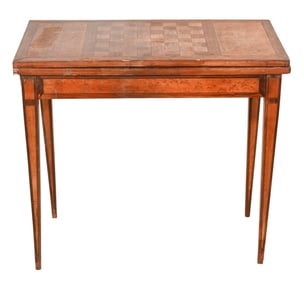 Antique Inlaid Flip Top Game Table