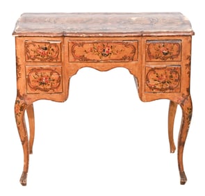 Antique Italian Carved Painted Ladies Desk