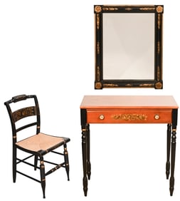 Lambert Hitchcock Harvest Stencil Black Vanity Set