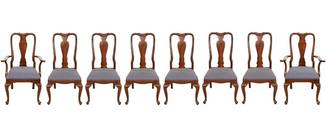 8 Chippendale Style Carved Mahogany Dining Chairs