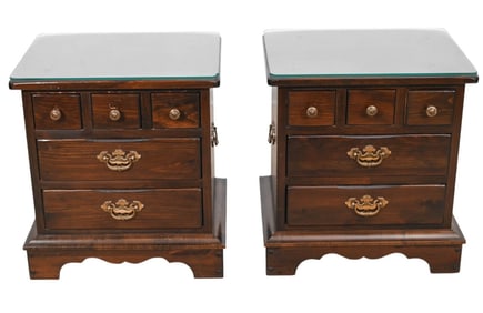 Pennsylvania House Glass Top Side Tables