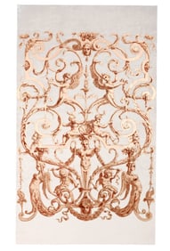 Boulle Style Hand Painted Crushed Velvet Tapestry