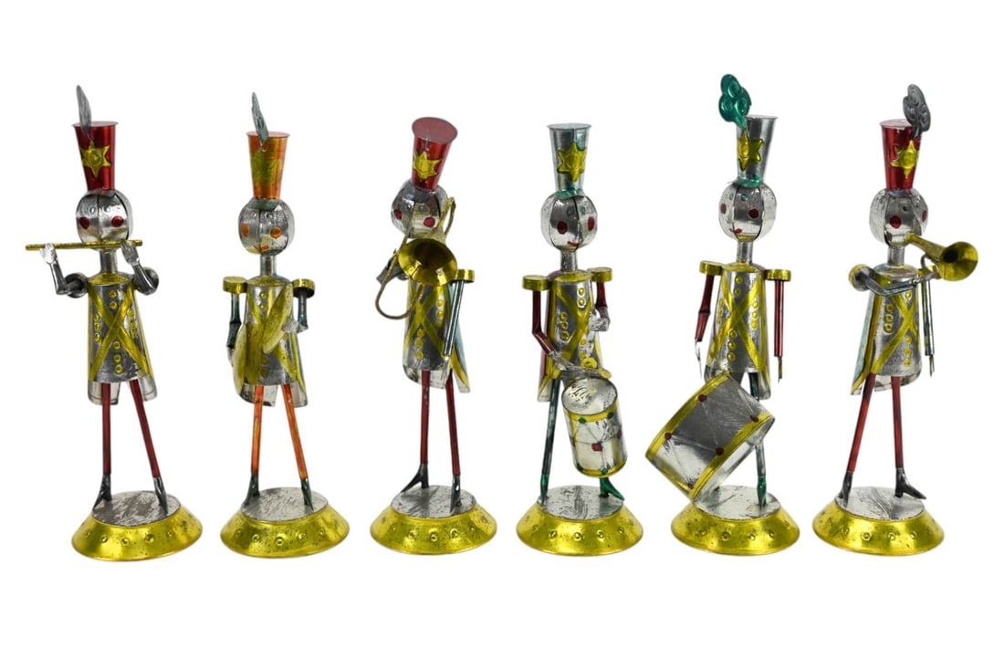 6 Vintage Mexican Tin Marching Band Statues (1 of 15)
