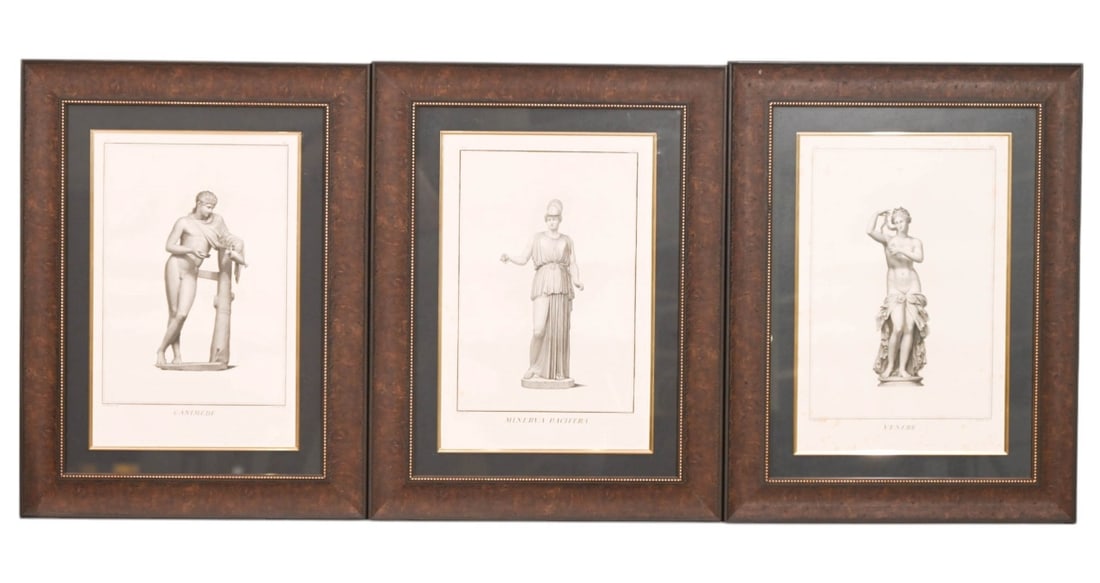 3 Antique Italian Mythological Engravings Framed (1 of 11)
