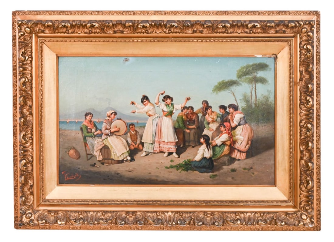 19th C G. Lombardi Signed Oil Painting of Women (1 of 13)