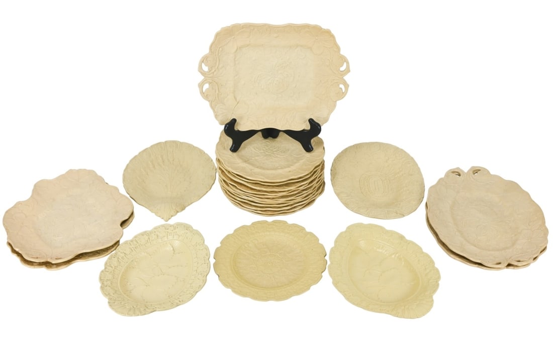 Large Collection Antique Cane Ware Plates (1 of 20)