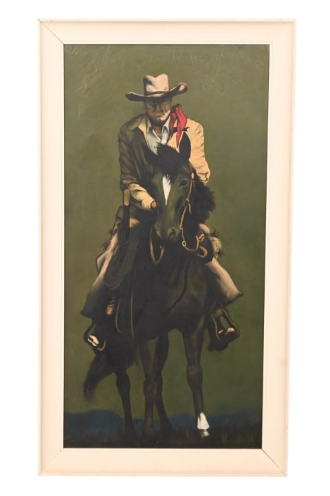 Signed Kendall Painting Cowboy on Horseback (1 of 11)