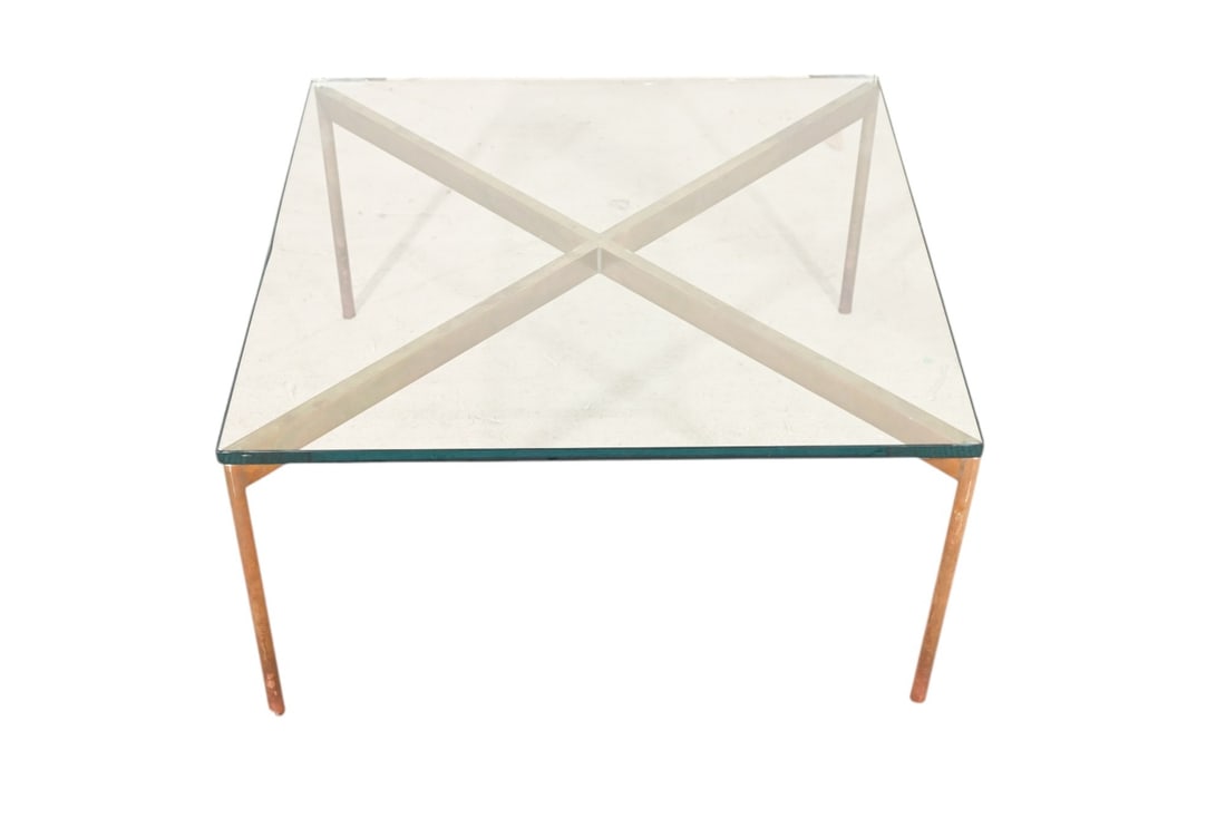 Mid Century Brass Frame Glass Top Coffee Table (1 of 10)