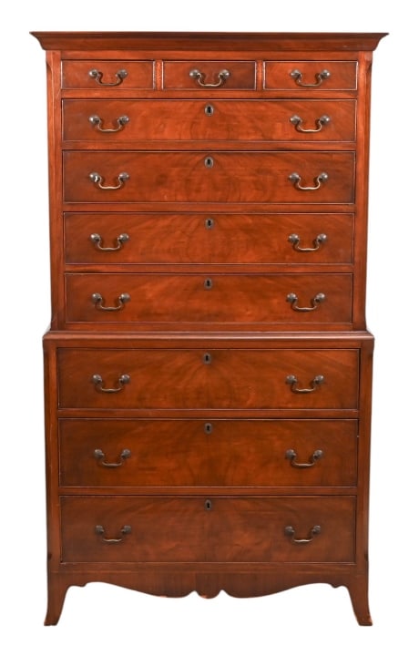 Antique Carved Mahogany Chest on Chest (1 of 16)
