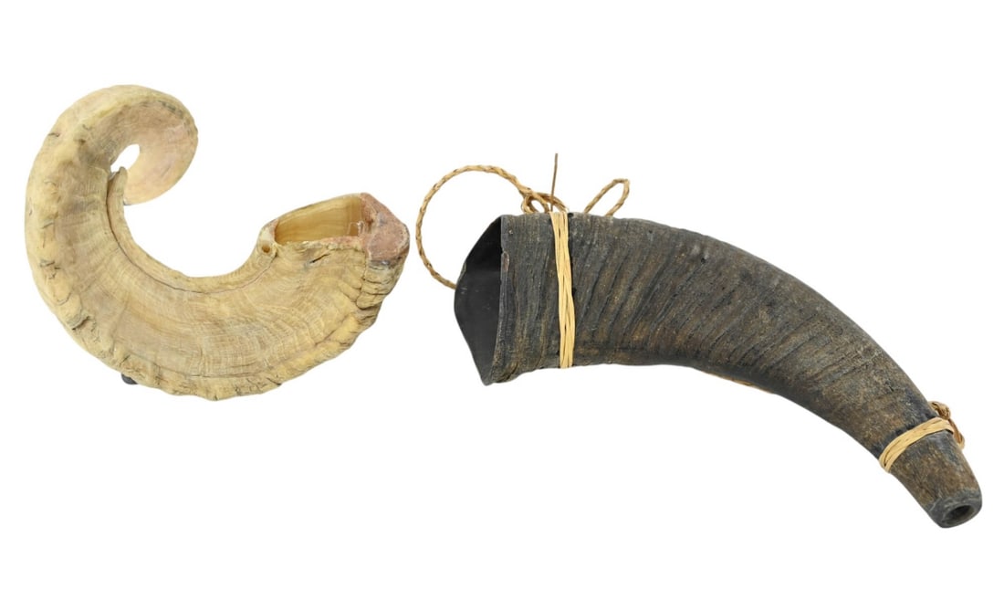 2 Carved Natural Horn Table Top Items (1 of 10)